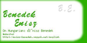 benedek enisz business card